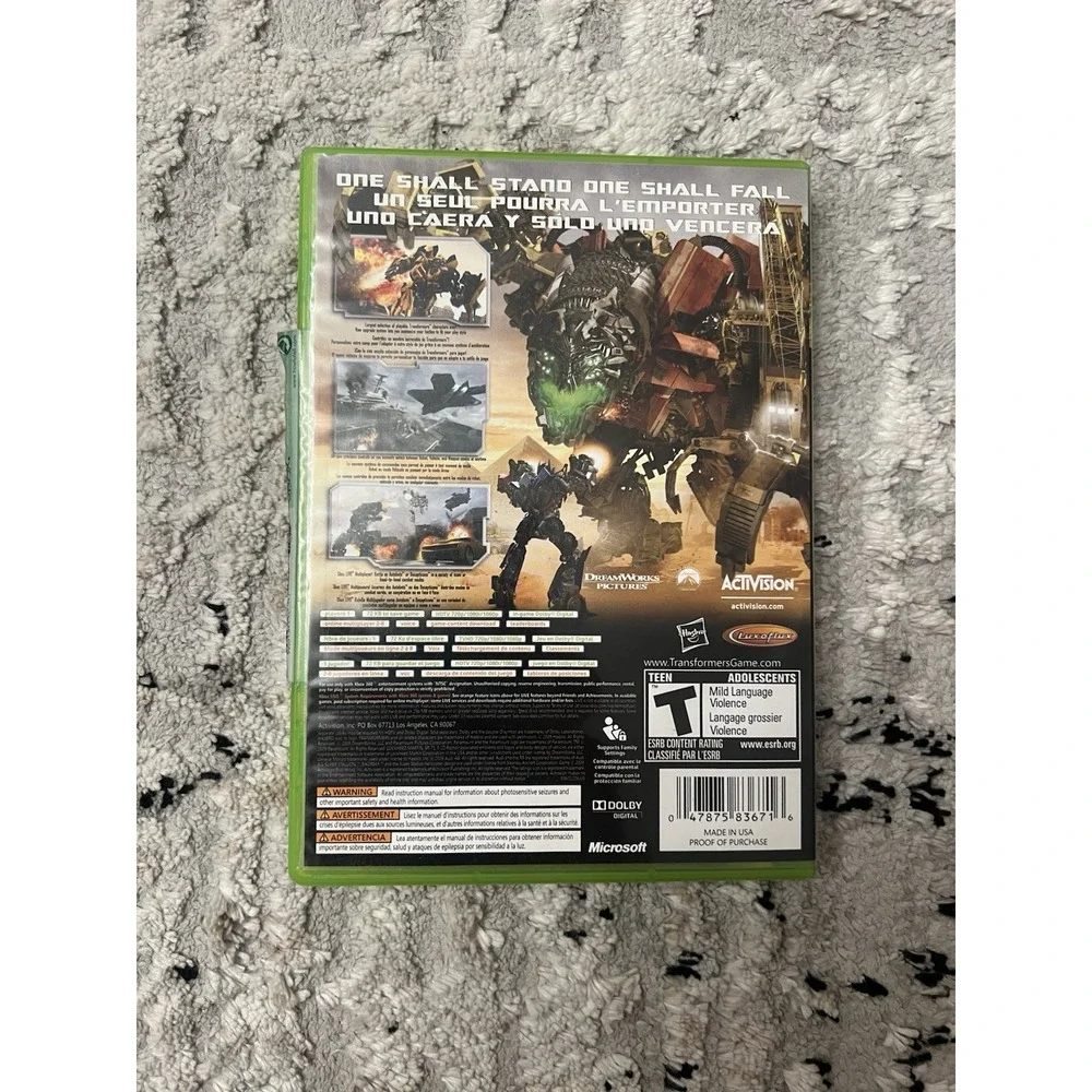 Transformers: Revenge of the Fallen Xbox 360 Disk, Tested Working